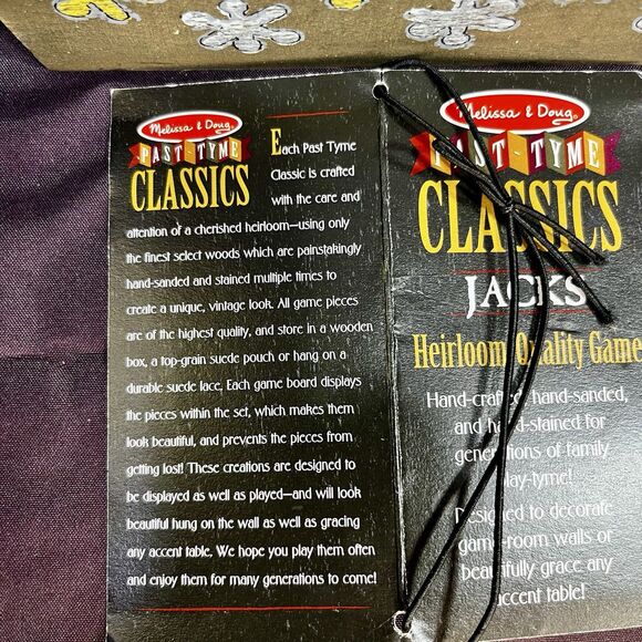 Melissa & Doug Heirloom Quality Handcrafted Past-Tyme Classic Game Jacks Toy - Picture 10 of 10